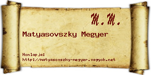 Matyasovszky Megyer névjegykártya